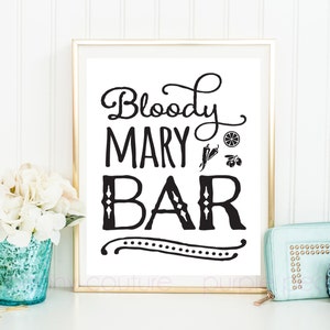 Printable Bloody Mary Bar Sign Poster Digital Brunch Bridal Shower ...