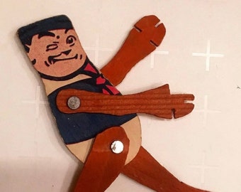 Vintage Articulated Wooden Man