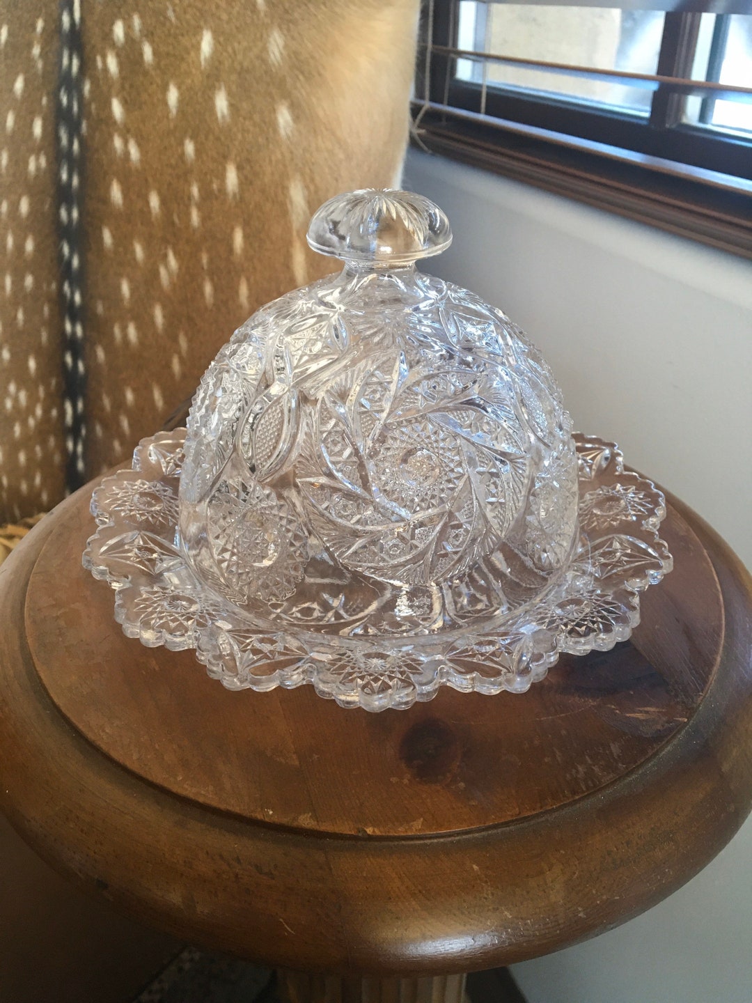Cut Glass Serving Dish Etsy