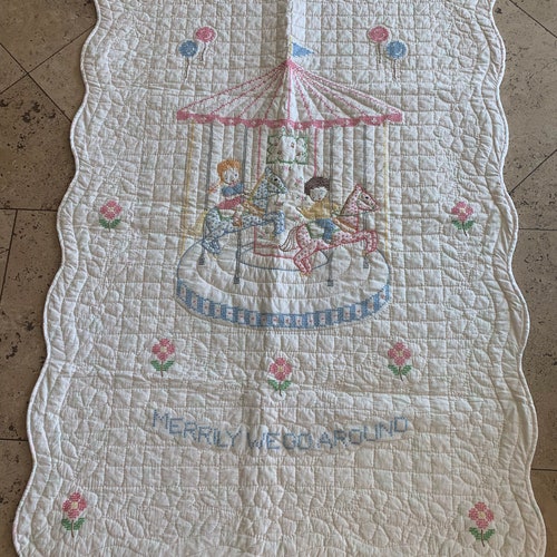 NURSERY RHYME DESIGNS for Embroidered Baby Quilt Vintage Etsy