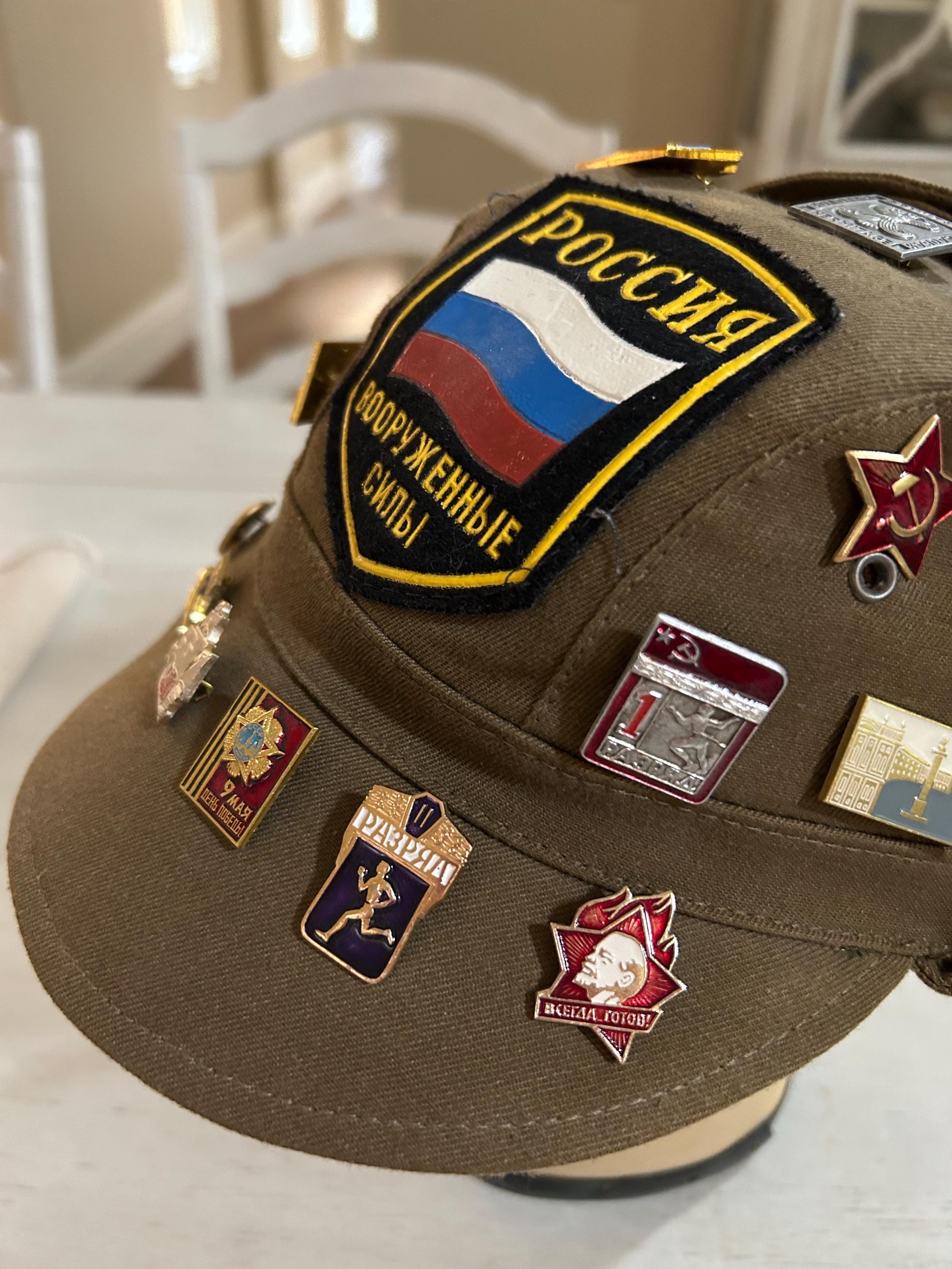 Russian Army Cap Hat Size 59 Soviet Pins Patch Armor Artillery