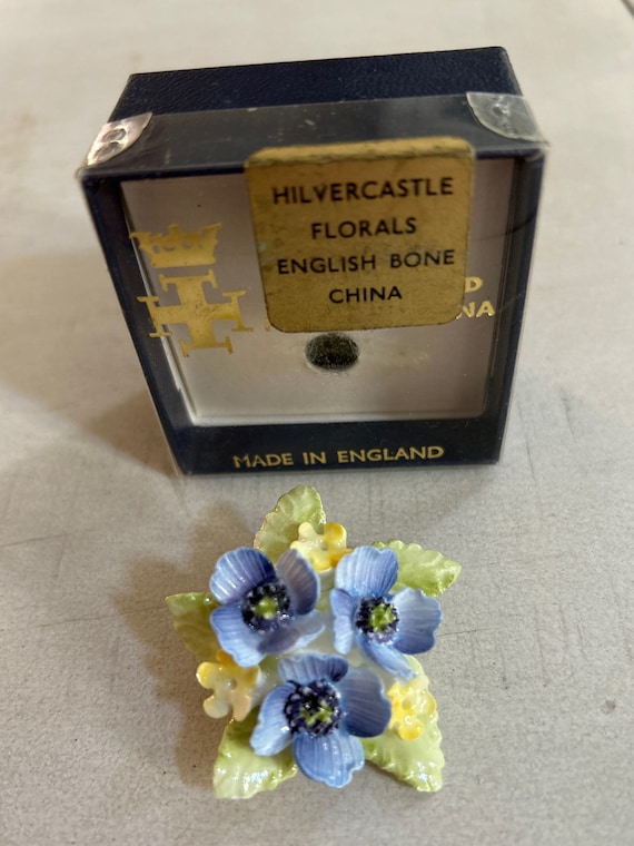 English Bone China Floral Brooch