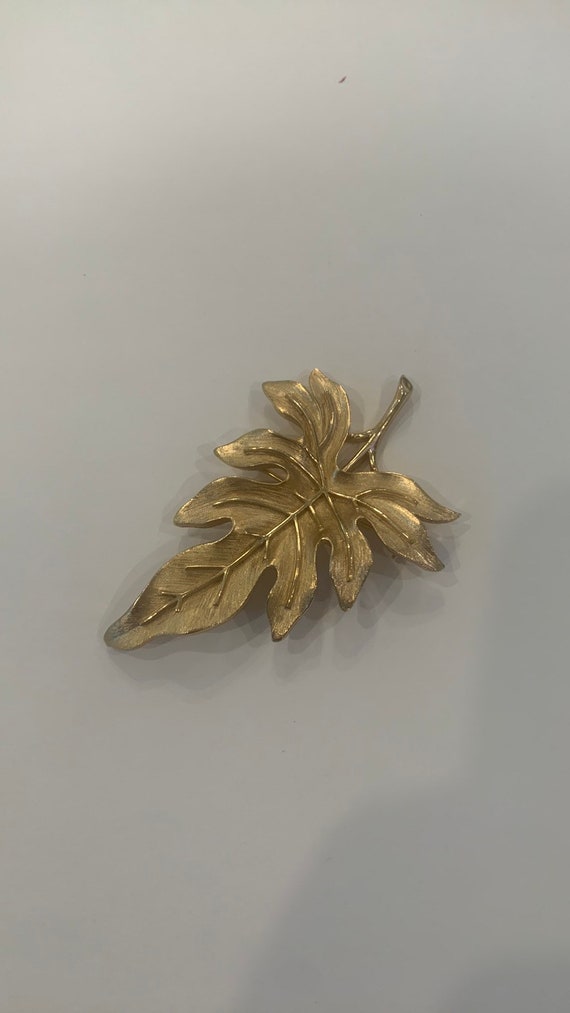 Vintage Gold Trifari Leaf Brooch