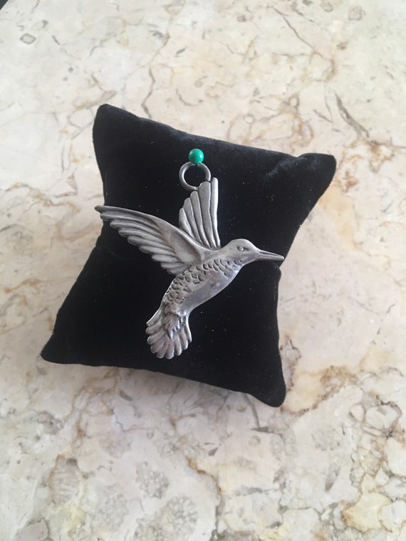Southwest Pewter Artist Hummingbird Pendant