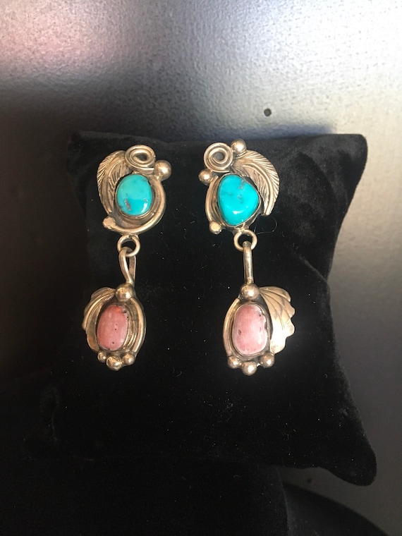 Vintage Southwest Turquoise  & Sterling Earrings