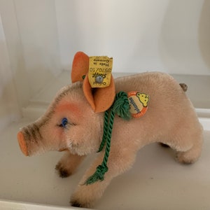SUPERBE vintage PELUCHE STEIFF COCHON PORC LAIE SANGLIER