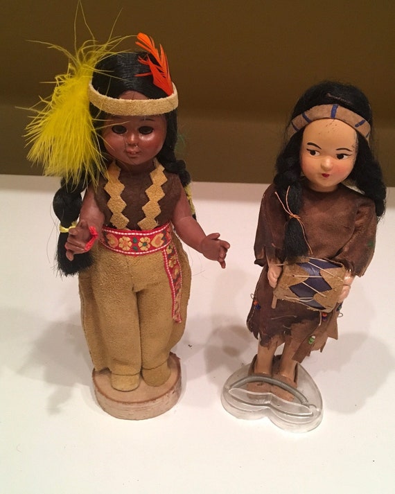 Cute Pair of Vintage Indian Dolls - Etsy