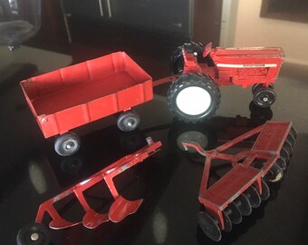Antique International Metal Tractor Set