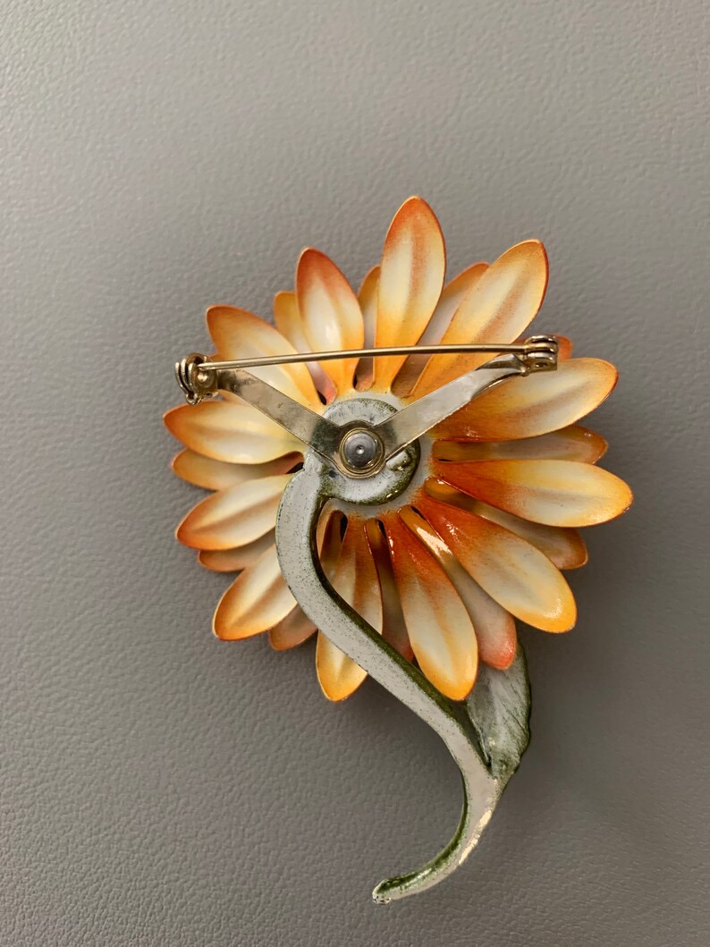 Vintage Sunflower Brooch Etsy