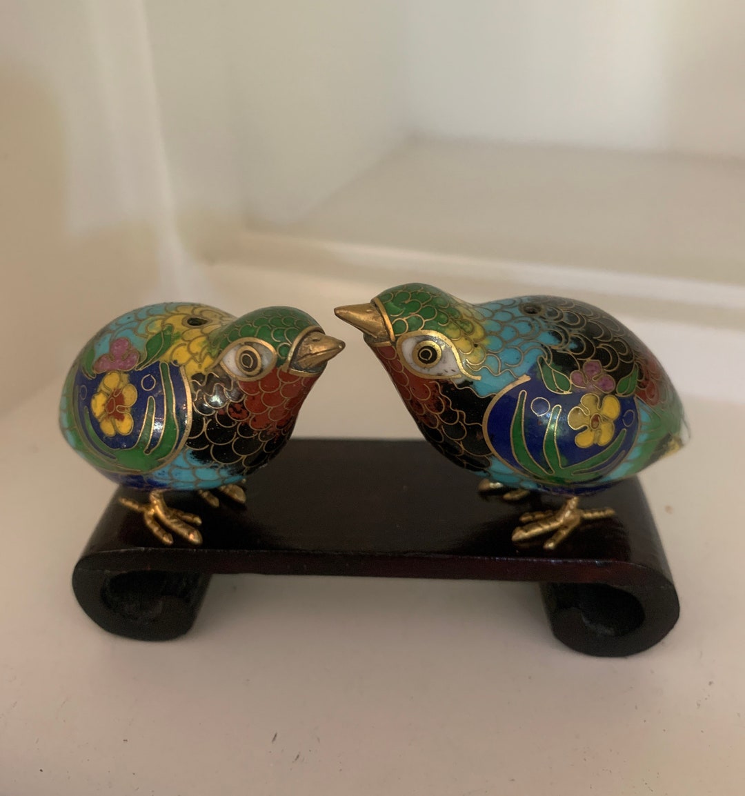 Vintage Cloisonné Quail Birds Etsy