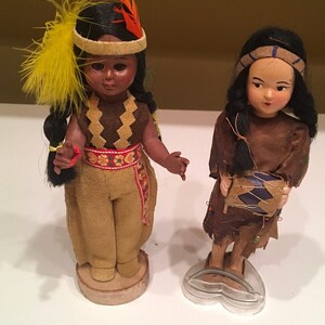 Cute Pair of Vintage Indian Dolls | Etsy