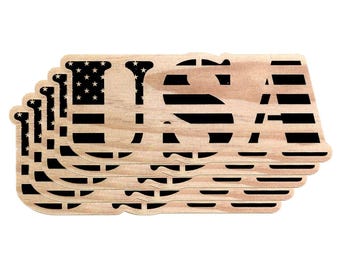 5er-Pack: USA Flagge Stencil Lettering - 10-cm-Aufkleber