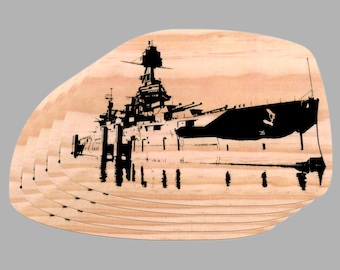 5er-Pack: USS Texas Linienschiff - 10-cm-Aufkleber