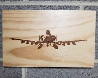 Fairchild Republic A-10 Thunderbolt II - Handmade Wood Plane Wall Art