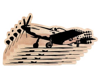 5er Pack: WWII Kampfflugzeug - 10cm Sticker