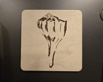 Blitzschnecke - 13x12cm Handgefertigter Magnet aus Holzgebrannt