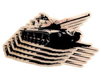 5er-Pack: M60A3 Panzer - 4-Zoll-Aufkleber