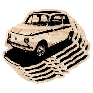 5-pack: 1968 Fiat 500 Lusso - 4-inch Sticker