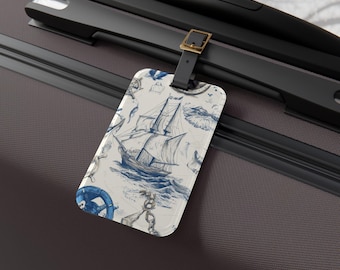 Nautical Notions Luggage Tag, Ocean Travel Accessory, Beach Vacation Tag, Ship and Anchor Design, Perfect for Cruises and Adventure Travel