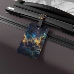 Cosmic Wonders Luggage Tag, Starry Travel Accessory, Universe Theme Gift, Space Explorer Tag, Ideal for Travelers, Traveling Essential