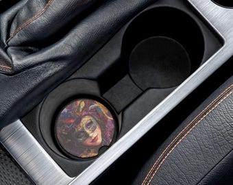 Sous-verre de voiture Mardi Party - accessoire auto décoratif, cadeau unique pour les amateurs de voitures, décoration de fête de Mardi Gras, porte-gobelet personnalisé