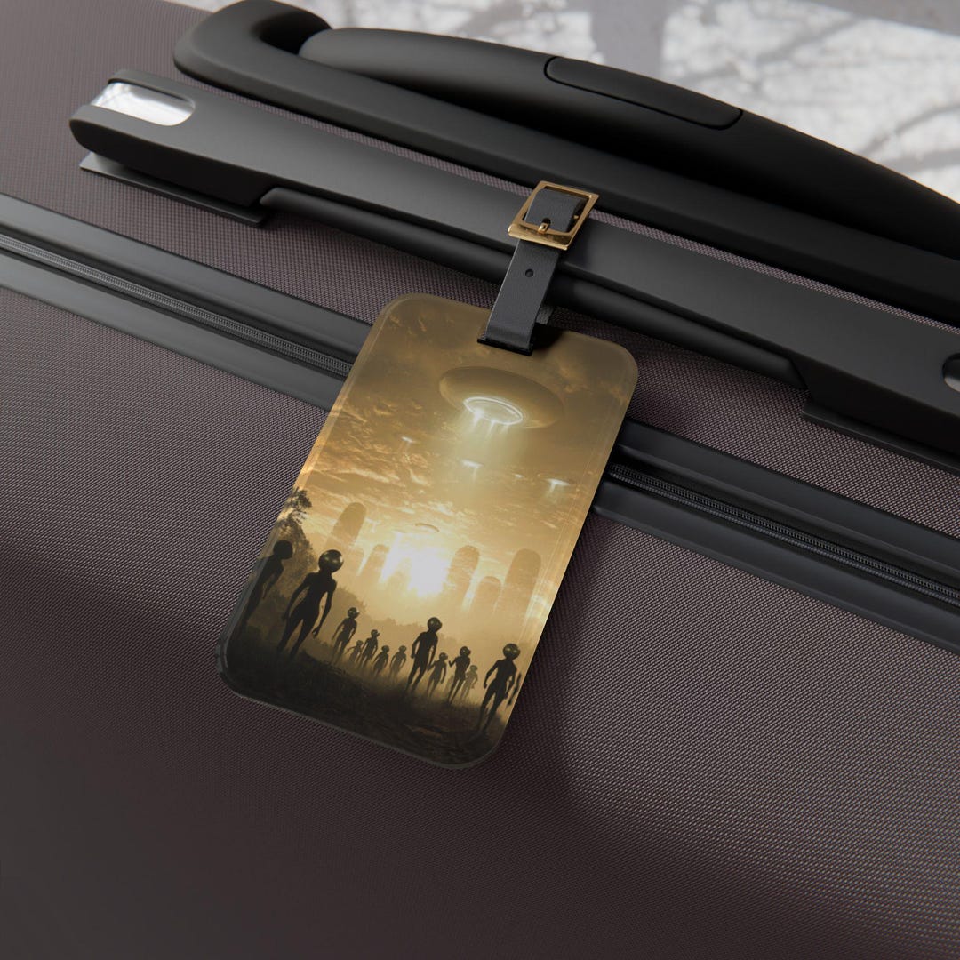 Alien Invasion Luggage Tag, Personalized Travel Tag, Science Fiction ...