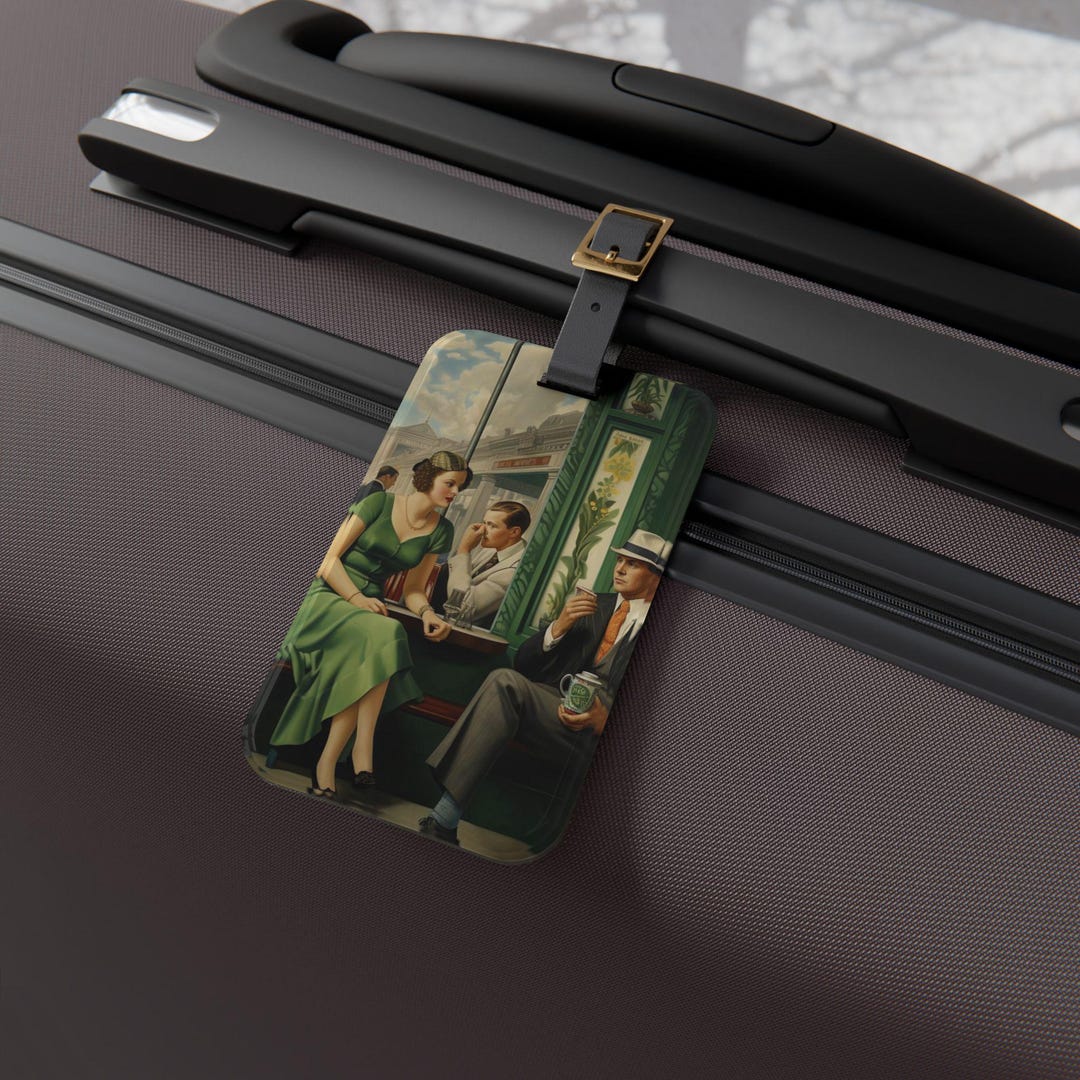 1930s Luggage Tag, Stylish Luggage Label for Travelers, Unique