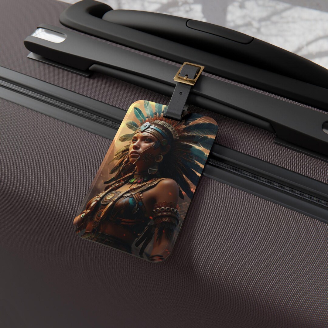 Aztec Empire Luggage Tag With Tribal Design | Unique Travel Accessory ...