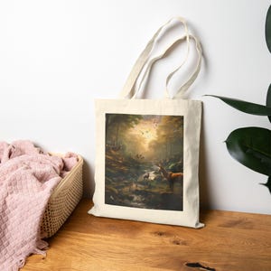 Wildlife Sanctuary Tote Bag, Eco-Friendly Shopping Bag, Gift for Nature Lovers, Art Tote, Reusable Bag for All Occasions, Daily Essential