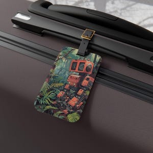 Robotic Wilderness Luggage Tag, Fun Travel Accessory, Nerdy Gift, Vintage Style Travel Tag, Adventure Essential, Airport Luggage