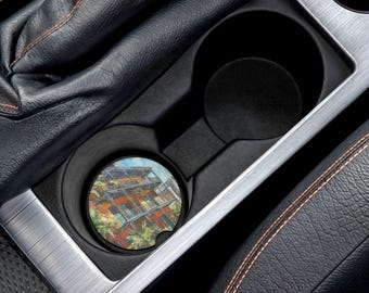 Dessous de verre Quartier français - Parfait pour les voyages, cadeau unique pour les amateurs de voiture, porte-gobelet décoratif, décoration d'intérieur, indispensable pour un voyage sur la route