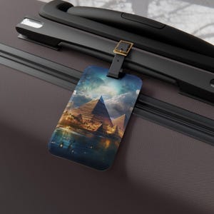 Étiquette à bagage Les 7 merveilles du monde, accessoire de voyage, étiquette de sac personnalisée, indispensables pour les vacances, cadeau unique pour les voyageurs, décoration envie de voyager