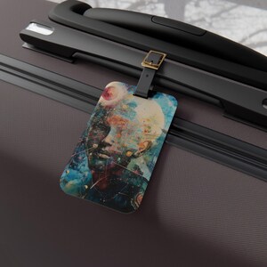 Quantum Quirks Luggage Tag, Universe Travel Accessory, Astronaut-Inspired Bag Tag, Space-Themed Vacation Gift, Unique Baggage
