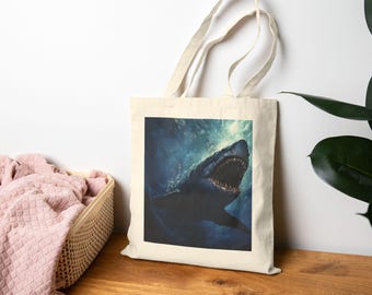 Ocean Predators Tote Bag | Eco-Friendly, Beach Bag, Grocery Tote, Gift for Ocean Lovers, Shark Week Canvas Tote Bag, Daily Essential