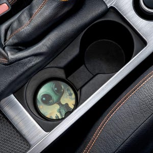 Alien Adventures Auto-Untersetzer, einzigartiges Auto-Zubehör, Geschenk für Auto-Enthusiasten, Wohnkultur, Fun Road Trip Essentials, Auto Must Have