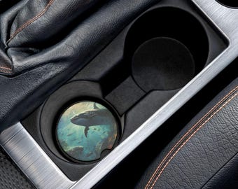 Porta-copos Ocean Wildlife para carro | Suporte para bebidas náuticas, Presente com tema de praia, Decoração marinha, Design de baleia, Essencial para viagem, Essencial para o carro