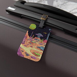 Martian Multiverse Luggage Tag | Unique Space Design, Perfect for Travelers, Summer Vacations, Gifts for Astronomers, Travel Accessories
