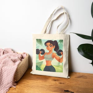 Fitness Journey Tote Bag - Motivational Gym Accessory, Workout Bag, Eco-Friendly Tote, Fitness Gift, Exercise Motivation, Daily Essential