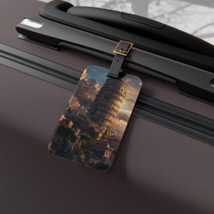 Historic Landmarks Luggage Tag, Personalized Travel Accessory, Vintage City Design, Perfect Gift for Travelers, Vacation Essentials, Tag