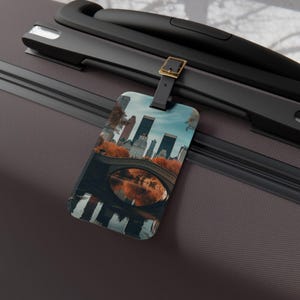 Central Park Luggage Tag, Autumn Travel Accessory, Personalized Baggage Identifier, Stylish Gift for Wanderlust, Travel Essential