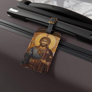 Byzantine Mosaics Luggage Tag | Travel Accessories, Christian Gift, Personalized Baggage Tag, Faith-Inspired Tags, Unique Travel Gear