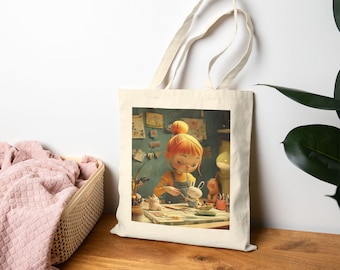 Handmade Crafts Tote Bag | Eco-Friendly Cotton Canvas Bag for Art Lovers, Gift for Creatives, Everyday Carryall, Crafting Essentials