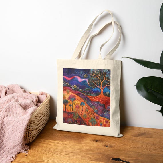 Australian Dreamtime Tote Bag, Eco-friendly Shopper, Colorful