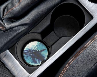Porta-copos de carro de baleia, presente para amantes do oceano, acessórios para veículos, decoração fofa para carro, decoração náutica para casa, ideia de presente única, item essencial para viagem de carro