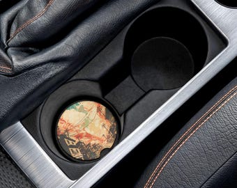Earthquake Car Coaster - Art Car Accessoire für Kaffeeliebhaber, tolles Geschenk für Autofahrer, ideal für Road Trips, einzigartiges Auto Dekor
