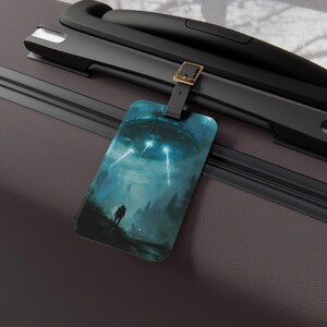 Sci Fi Scares Luggage Tag - Travel Accessory, Unique Gift, Space Lover&#39;s Gear, Vacation Essentials, Alien Theme, Travel Essential