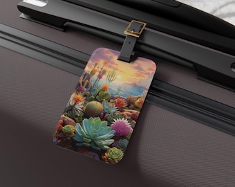 Sukkulenten Paradies Gepäckanhänger | Reise-Accessoire, Koffer-ID, einzigartiges Geschenk, Urlaubs-Essoire, personalisierter Anhänger, Reise-Essoire