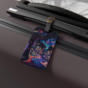 Midnight Fun Luggage Tag, Colorful Vacation Identifier, Wanderlust Accessory, Gift for Travelers, Unique Baggage Label, Travel Essential