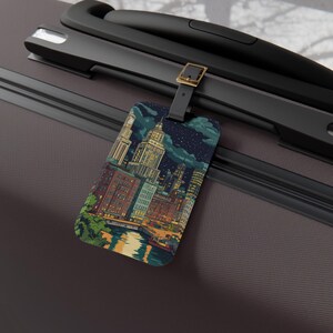 Providence Skyline Luggage Tag | Travel Accessory for Adventurers | Unique Gift for Travelers, Custom Travel Tags, Vacation Accessories