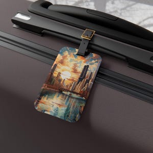 Chicago Luggage Tag | Personalized Travel Accessory, Bag Identifiers, Vintage Travel Gift, Aesthetic Baggage Tag, Adventure Travel Decor